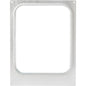 The cassette for CPET trays 1/2 GN (3350-5100 ml) from Duni GmbH is a rectangular, metallic, food-safe frame with rounded corners and four screw holes, compatible with 1/2 GN CPET trays - perfect for catering businesses.