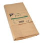 A stack of brown, 2-ply PAPSTAR paper waste bags "pure" (240 l) is neatly folded and wrapped with a band "2 pieces", product details and barcode of PAPSTAR GmbH.
