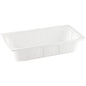 The Duni GmbH PP Tray 1/3 GN, White (325x176x65 mm) has slightly tapered sides and a flat rim. The rectangular container made of polypropylene is ideal for the catering industry and is delivered in a pack of 144 pieces.