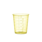 The AMPri PP medical cup 30 ml graduated by AMPri Handelsgesellschaft mbH is a compact, transparent yellow measuring cup made of durable polypropylene. It has a cylindrical shape with precise marks and numbers up to 30 milliliters on the side and features a slightly flared rim for easy pouring.