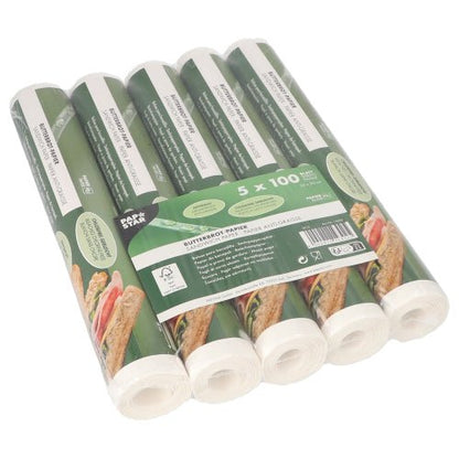 The PAPSTAR wax paper, 25x30 cm, white, comes in a pack of 500 sheets wrapped in shrink wrap from PAPSTAR GmbH - ideal for packaging food.