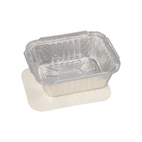 The Starpak 10 trays aluminum + insert lid, PP-coated rectangular from Starpak is a rectangular disposable aluminum tray with ribbed sides and a matching lid - ideal for practical food storage.