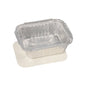 The Starpak 10 trays aluminum + insert lid, PP-coated rectangular from Starpak is a rectangular disposable aluminum tray with ribbed sides and a matching lid - ideal for practical food storage.