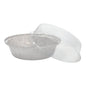 The Starpak 25 bowl set includes round aluminum containers (0.77 l, Ø 18.2 cm, 8 cm) with transparent domed lids - ideal for catering and take-away, packed in shrink wrap (25 pieces).