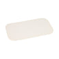 The Starpak 50 insert lids are rectangular, cream-colored, PP-coated insert lids (21.8 x 12.3 cm) with rounded corners on a white background. The package contains 50 pieces in shrink wrap.