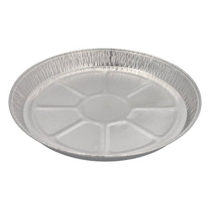 The Starpak 5 round molds are round disposable cake molds made of aluminum (Ø 27 cm, 2.2 cm high) with a fluted edge, ideal for baking or as practical baking molds; delivered in a set of 5 wrapped in shrink wrap.