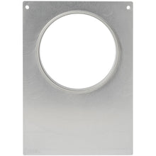 A flat, rectangular metal plate with a large central cutout and two holes near the top corners, designed for the DF10/20 cassette for multi-bowls 350-650 ml by Duni GmbH. The brushed surface gives it a modern touch.