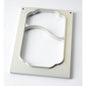 A rectangular cassette DF10/20 for PP trays, 700/400 ml, 2-compartment by Duni GmbH, with two irregularly shaped cutouts and a thin metal bridge, lies on a white surface.