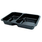 The CPET tray 225x175 mm in black from Duni GmbH with 2 compartments is ideal for takeaway and catering - perfect for transporting or storing various dishes in the gastronomy industry (pack of 250 pieces).