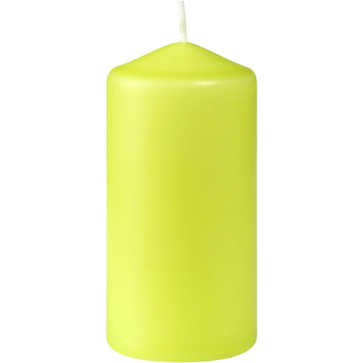 The Duni GmbH pillar candle (100 x 50 mm, approx. 20h) in light green with a white wick is depicted against a plain white background.