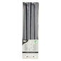 A box of 8 PAPSTAR taper candles (Ø 2.2 cm, 25 cm) from PAPSTAR GmbH made of 100% stearin, arranged vertically and visible through a transparent front; the packaging states "long burning time" and "highest quality".