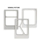 Three DF15/25 cassettes for PP 1/4 GN trays (265x162 mm, 2-compartment) from Duni GmbH are shown upright with unique cutouts, ideal for organizing GN trays. Above them is "GENERAL PICTURE" on a white background.