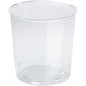 A transparent glass Trend PS cup by Duni GmbH with smooth sides and a slightly rounded rim, photographed empty against a plain white background.