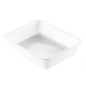 The CPET tray 1 White CPET from Duni GmbH is a rectangular, flat, heat-resistant food container with smooth sides and rounded corners, depicted on a white background.