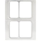 The DF15/25 cassette from Duni GmbH is a clear plastic template with four rectangular openings (2 rows), ideal for CPET trays 515/370 ml and 655/455 ml. Each opening has raised edges, with two small holes at the top.