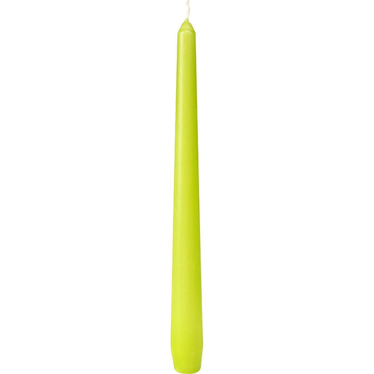 A tall, tapering green taper candle from Duni GmbH (approx. 7h, 250 x 22 mm) with a white wick stands upright against a white background.