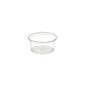 A Delipack round Transparent PP 101x101 container from Duni GmbH (pack of 50 pieces), open and ideal for food storage, is presented on a simple white background.