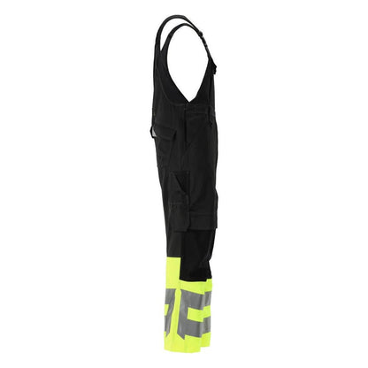 MASCOT® Sunderland dungarees, black/hi-vis yellow