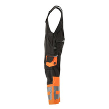 MASCOT® Sunderland dungarees, dark anthracite/hi-vis orange