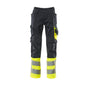 MASCOT® Leeds trousers, black blue/hi-vis yellow