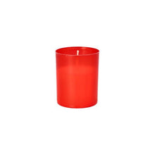 A red PAPSTAR grave candle "hour burner" (Ø 5 cm, 6.5 cm high, pack of 4), unlit in a cylindrical holder, stands centrally on a plain white background - a classic from PAPSTAR GmbH.