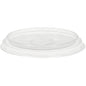 The flat lid closed for 153397/153398 from Duni GmbH made of transparent APET is shown against a white background. The round lid has a slightly raised edge and is ideal as food packaging (50 pieces).
