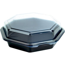 A closed Octaview® (C&C Package with 127800) Black/Transparent PS 190x190x60 Takeout Container from Duni GmbH, depicted on a white background. Package of 35 pieces.