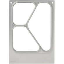 A sheet of Duni GmbH with three round rectangular cutouts, a larger irregular cutout, smooth edges, and two upper corner holes. In the lower left corner, "159177 Cassette DF10/20 3-comp f. PP tray Caterline" is printed.