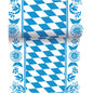 The Dunicel table runner 20 m x 15 cm from Duni GmbH has a blue-white diamond in the middle and blue flowers on the sides - ideal for a stylish table decoration.