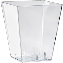 A clear, tall, rectangular storage box called "Square, Large Transparent PS" by Duni GmbH, with slightly beveled sides and a flat bottom, shown empty against a white background.