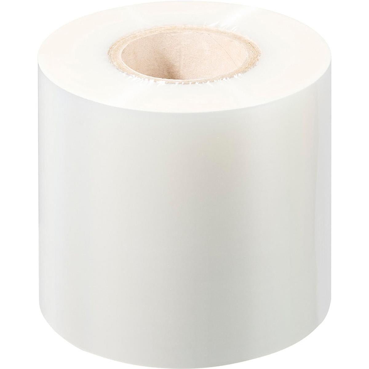 A large, white, cylindrical roll of Universal Film no Antifog universal by Duni GmbH with a cardboard core stands upright against a plain white background.