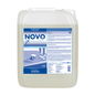 A 10-liter container made of translucent plastic of the Dr. Schnell NOVO PEN-OFF special surface cleaner for offices by DR.SCHNELL GmbH & Co. KGaA with a white lid and blue-white label for effective stain removal.