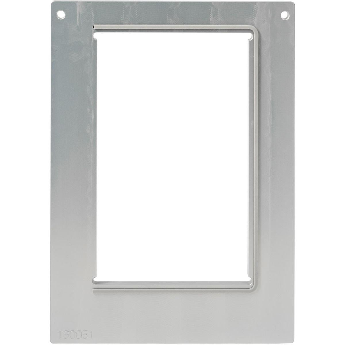 A rectangular metal frame for the cassette DF10/20 for cardboard box, rectangular, M, 900 ml from Duni GmbH features a large central cutout and four corner holes. The number 160051 is engraved at the bottom left, on a white background.