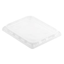 The Duni GmbH APET lid for 1/2 GN (325x266x30 mm, Transparent), pack of 60 pieces, rectangular with slightly raised edge, is ideal for covering 1/2 GN containers in large kitchens or the catering industry.