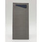 A tall, rectangular Sacchetto tissue 190 x 85 mm from Duni GmbH with a textured gray surface and a dark triangular flap at the top stands against a plain white background.