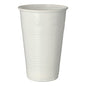 A white Starpak drinking cup (0.5l, 9.5cm Ø, 13.7cm high) with a foam edge made of polypropylene with horizontal grooves stands upright on a white surface. Available in packs of 50 pieces in foil packaging.