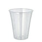 A transparent Starpak 75 drinking cup, PS with foam rim, from Starpak is depicted empty against a plain white background.