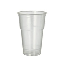 The PAPSTAR 70 cold drink cup made of PLA "pure" from PAPSTAR GmbH stands crystal clear and environmentally friendly upright on a white background - ideal for refreshing drinks.