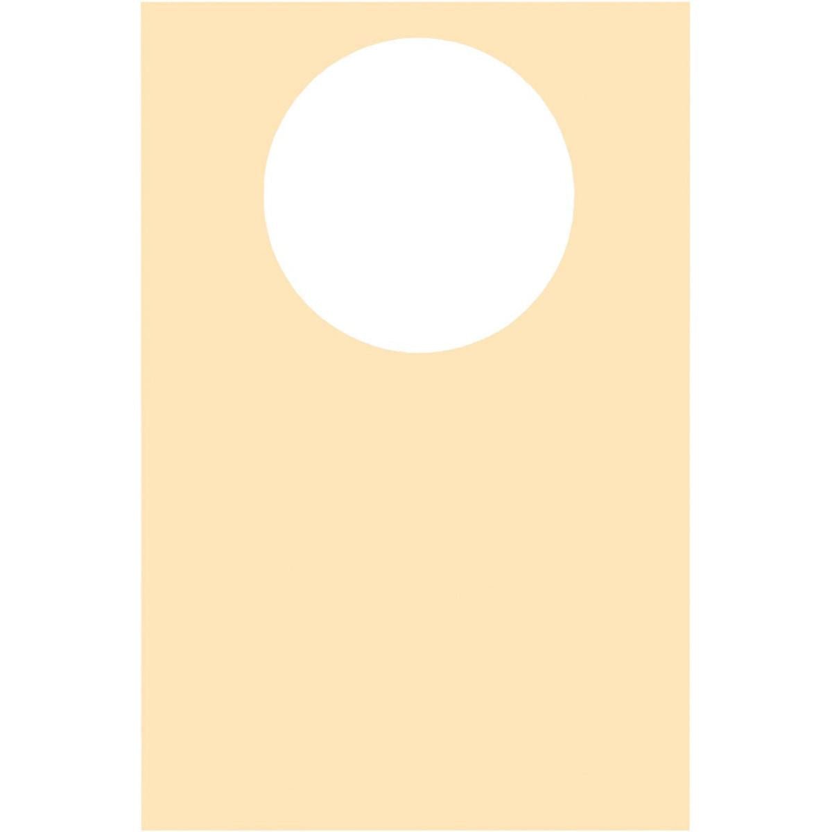 A cream-colored Dunicel bib from Duni GmbH, 40x60 cm, with a large circular cutout in the upper middle. The rest of this high-quality disposable bib is unprinted. Sold in packs of 50 pieces.