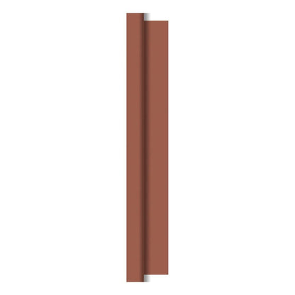 A vertical, narrow, brown metal strip with a central channel on a white background – perfect as table decoration for events or in combination with Dunicel tablecloth rolls (1.18 m x 25 m) from Duni GmbH.