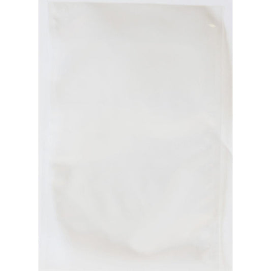 A transparent cooking bag, Transparent PE from Duni GmbH, is depicted empty and sealed on a white background. Its smooth surface with slight creases makes it ideal for hygienic waste disposal.