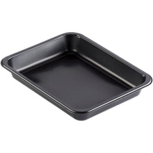 Depicted is a Duni GmbH PP bowl Caterline 1 Black PP 227x178, a black rectangular baking dish with rounded corners and raised edges, on a white background.