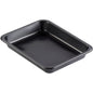 Depicted is a Duni GmbH PP bowl Caterline 1 Black PP 227x178, a black rectangular baking dish with rounded corners and raised edges, on a white background.