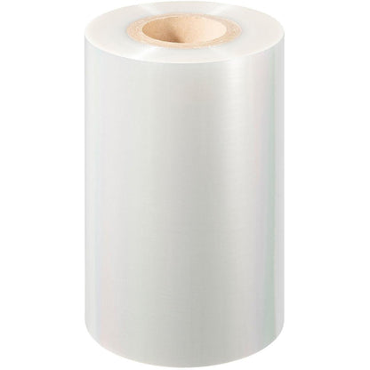 A large roll of Duni GmbH PET sealing film Antifog PET with a cardboard core stands upright on a white background.