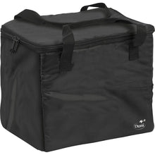 A thermal bag 1 black nylon 275x200x240 by Duni GmbH with two carrying handles, a zipper on the top, and a white Duni logo in the lower front corner. Package (1 piece).