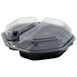 The Octaview® 2 Black/Transparent PS Box (230x230x50 mm, 30 pieces) from Duni GmbH is a practical lunchbox or jewelry storage with two compartments and a clear lid.