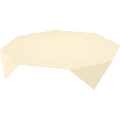 A flat, light beige, irregular polygonal shape with several straight edges - perfect as Duni GmbH Evolin tablecloth 110 x 110 cm disposable tablecloth for stylish table decoration.