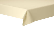 The rectangular Evolin tablecloth by Duni GmbH in beige (127 x 127 cm) lies with gentle folds over the corner of a table against a plain white background.
