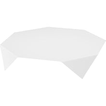 A simple, white, square table on a white background is reminiscent of the clear minimalism of the Dunisilk table cover 84x84 cm, white | Pack (20 pieces) by Duni GmbH.