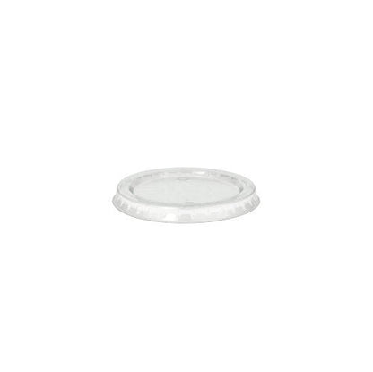 The Starpak 100 lid is a transparent, round PS plastic lid (Ø 6.7 cm, height 1 cm) on a plain white background. It is designed for disposable cups or containers, features a slightly raised edge, and is delivered in a pack of 100 pieces.